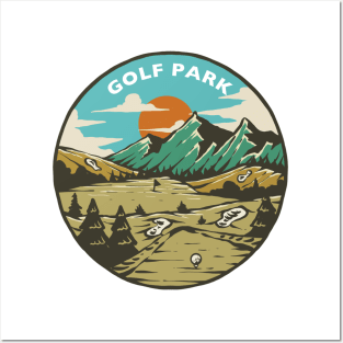 Golf Park Illustration Design Posters and Art